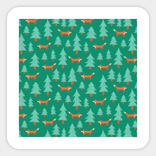 Foxes Between Forest Trees Sticker